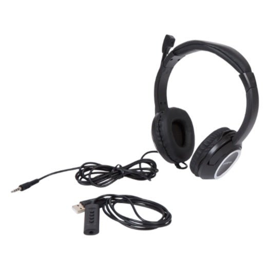 Casque LINK Maxxter blanc avec micro et bandeau réglable