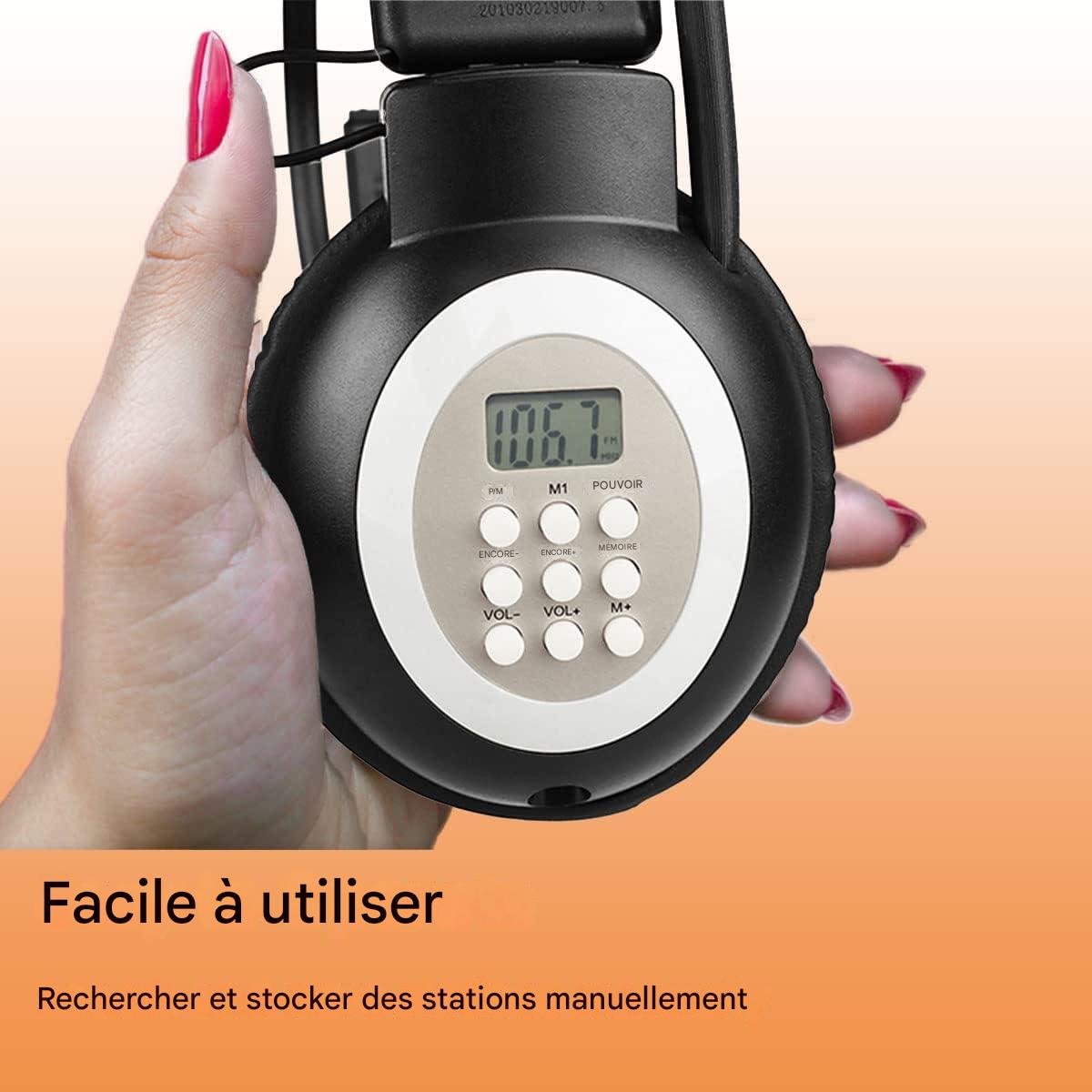 Casque FM Retekess avec boutons de commande et volume