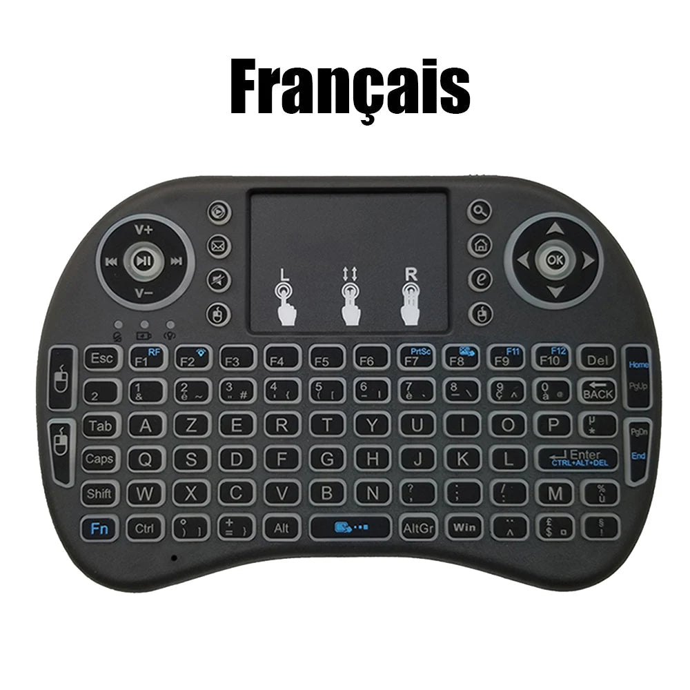 Clavier Air Mouse i8 2.4G AZERTY FR avec Touchpad – Rétroéclairage Vert (Neuf) - Clavier & souris | DR CLICK Informatique