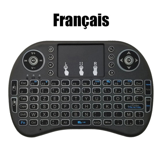 Clavier Air Mouse i8 2.4G AZERTY FR avec Touchpad – Rétroéclairage Vert (Neuf) - Clavier & souris | DR CLICK Informatique