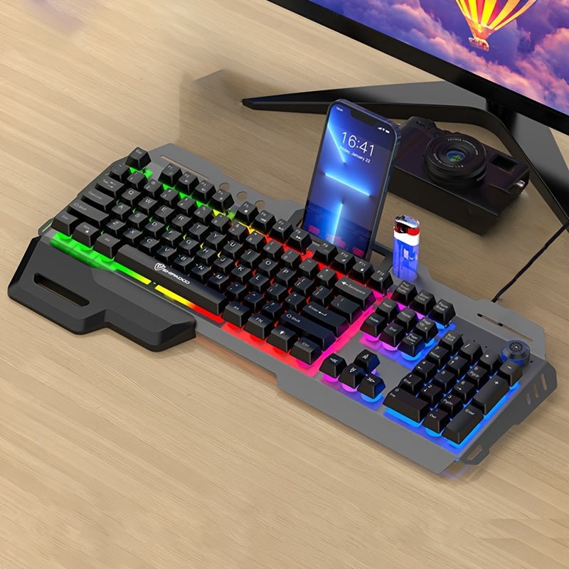 Clavier Gaming USB Filaire QWERTY Rétroéclairé Arc - en - Ciel avec Molette Volume (Neuf) - Clavier & souris | DR CLICK Informatique