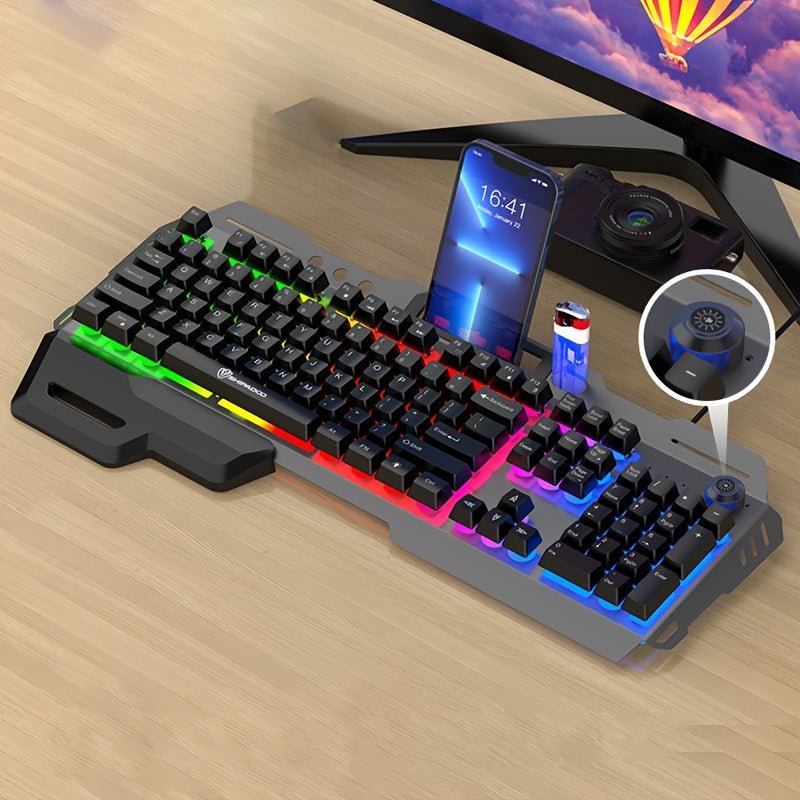 Clavier Gaming USB Filaire QWERTY Rétroéclairé Arc - en - Ciel avec Molette Volume (Neuf) - Clavier & souris | DR CLICK Informatique