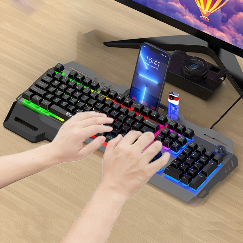 Clavier Gaming USB Filaire QWERTY Rétroéclairé Arc - en - Ciel avec Molette Volume (Neuf) - Clavier & souris | DR CLICK Informatique
