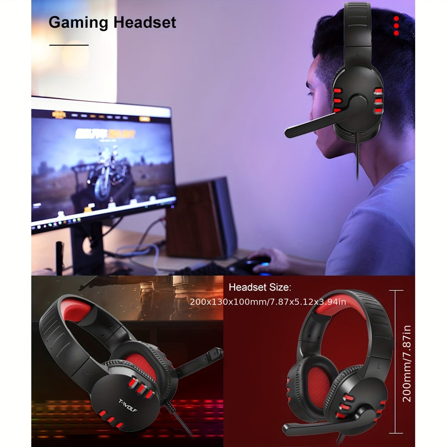 Combo Gaming T - WOLF TF800 Clavier QWERTY RGB Souris Casque Tapis (Neuf) - Clavier & souris | DR CLICK Informatique