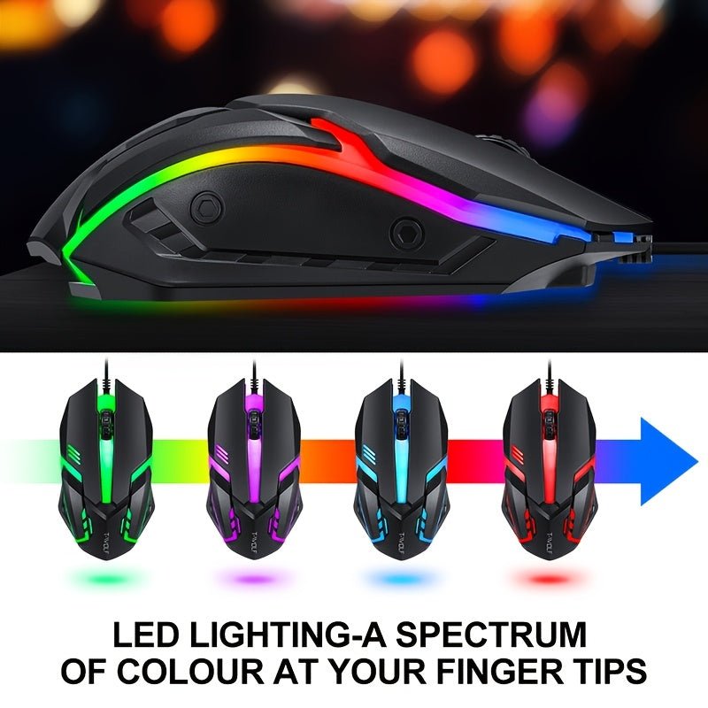 Combo Gaming T - WOLF TF800 Clavier QWERTY RGB Souris Casque Tapis (Neuf) - Clavier & souris | DR CLICK Informatique