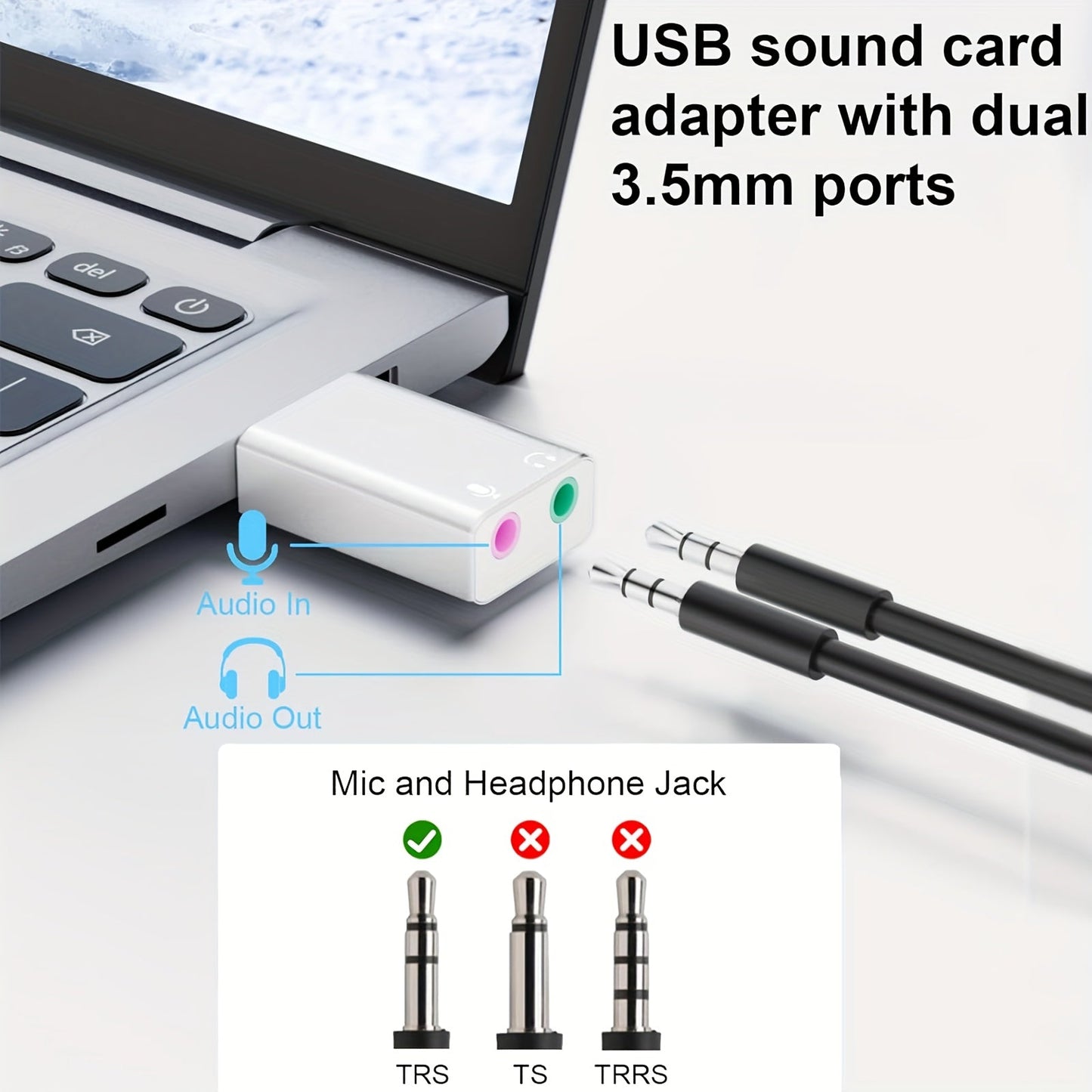 Convertisseur audio USB externe stéréo – Carte son jack 3,5 mm - Casque & micro | DR CLICK Informatique