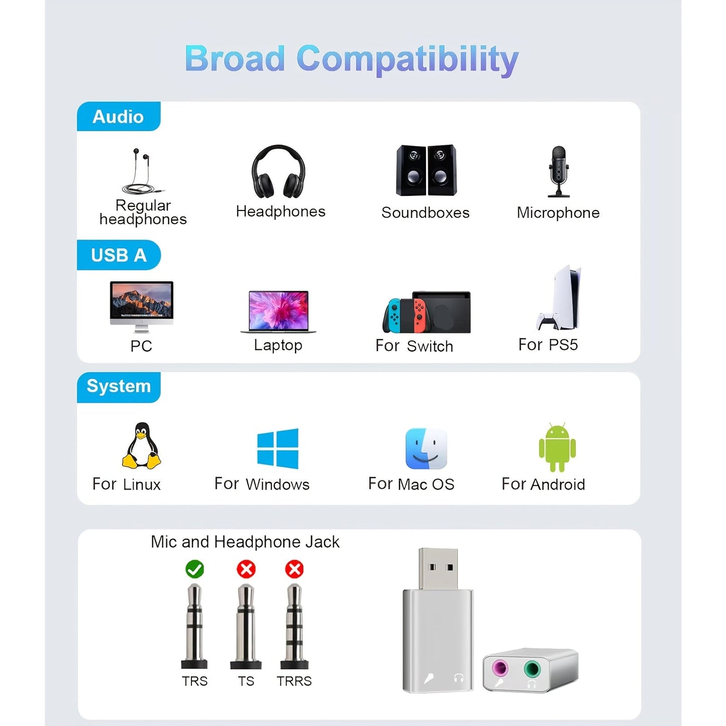 Convertisseur audio USB externe stéréo – Carte son jack 3,5 mm - Casque & micro | DR CLICK Informatique