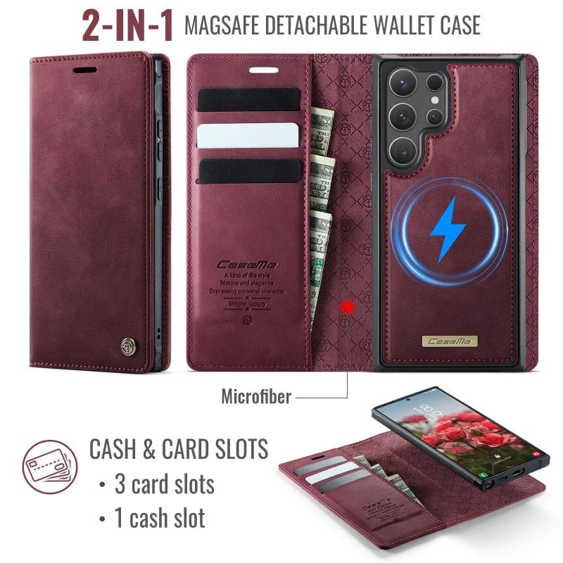 Coque CaseMe Samsung S21 S22 S23 S24 S25 Portefeuille Magnétique Cuir PU - Coques & Étuis de protection | DR CLICK Informatique