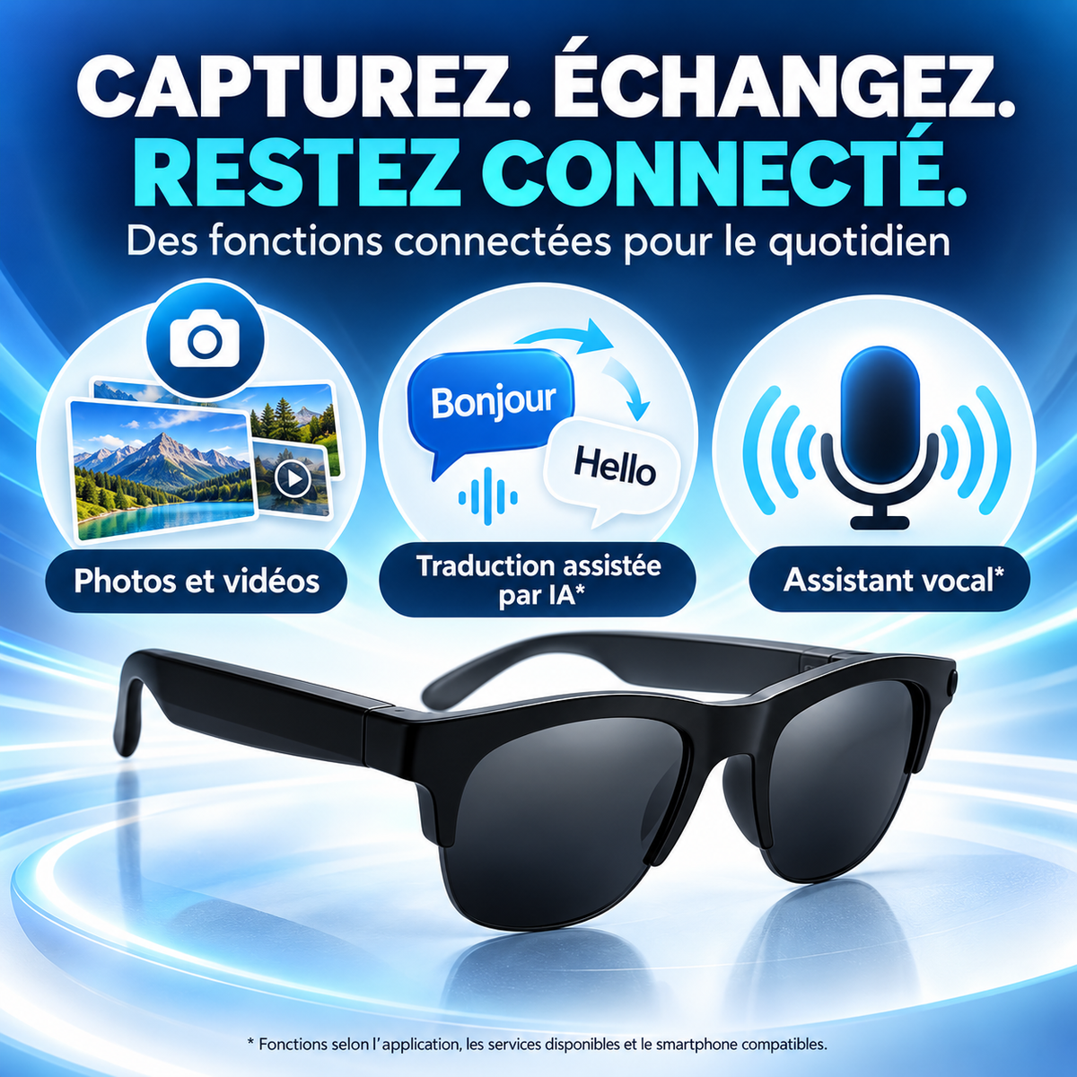 Lunettes connectées D12 — d12 camera ia fr