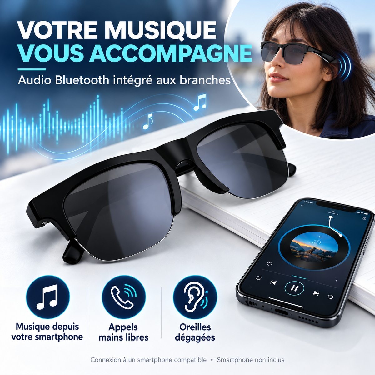 Lunettes connectées D12 — d12 musique personnage cree fr