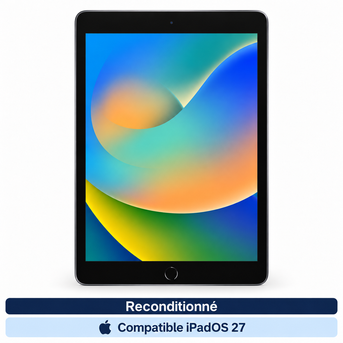 Apple iPad 9 (2021) – 10,2 pouces, 64 Go WiFi, gris sidéral (Reconditionné) — vue 3, compatible iPadOS 27