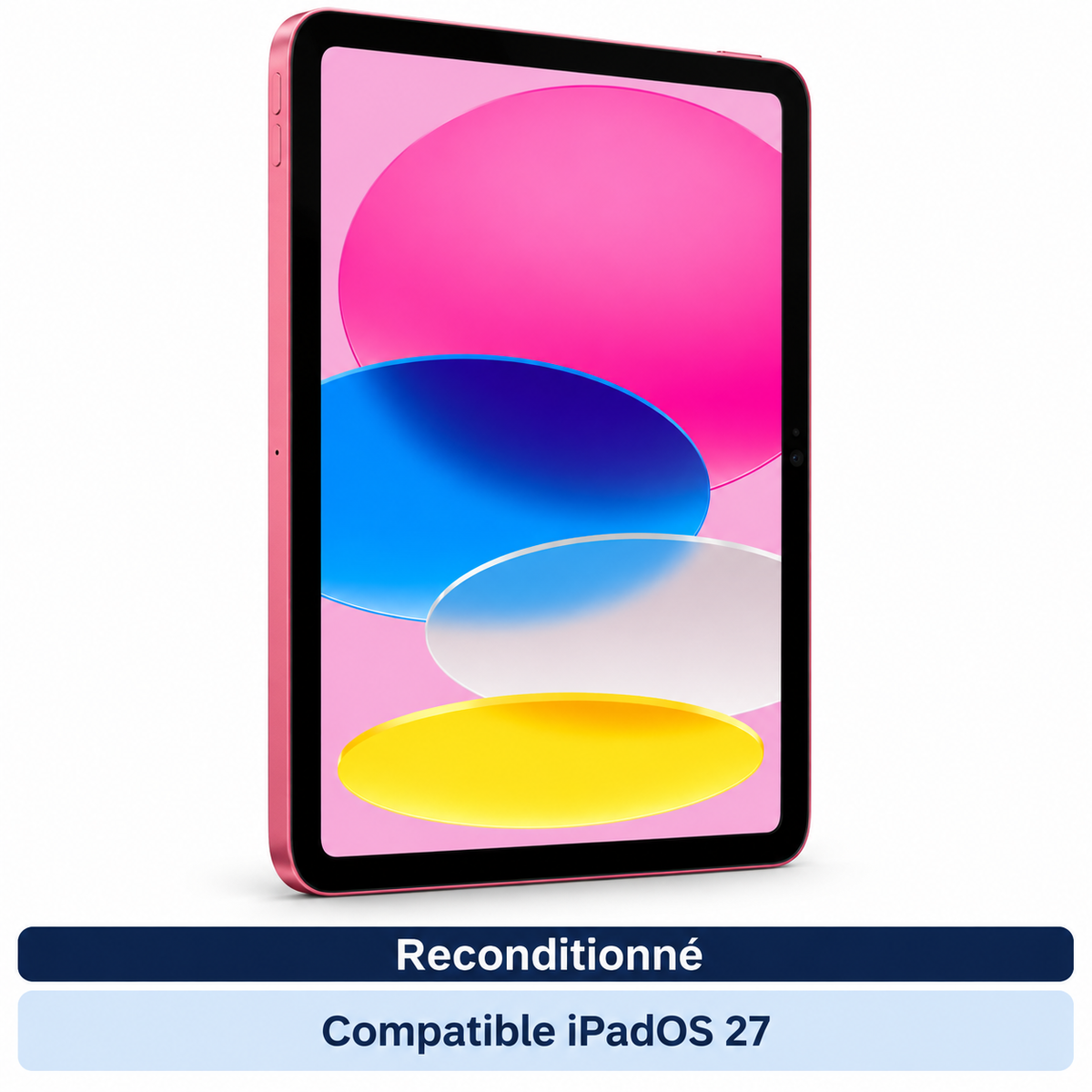 Apple iPad 10 (2022) – 10,9 pouces, 64 Go WiFi, rose (Reconditionné) — vue 1, compatible iPadOS 27