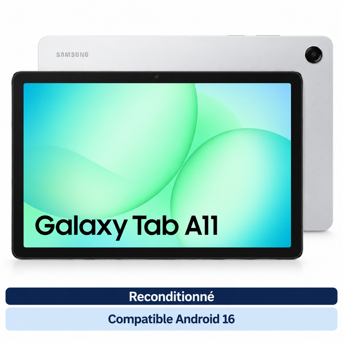 Samsung Galaxy Tab A11 (2025) – 8,7 pouces, 64 Go WiFi + 4G, argent (Reconditionné) — vue 1, compatible Android 16