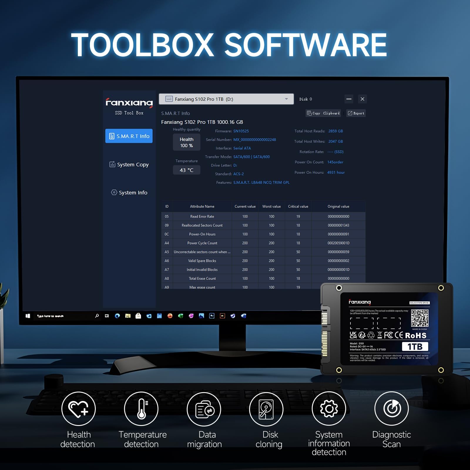 fanxiang 256Go SSD SATA III 6Go/s, SSD 2.5" 530Mo/s en Lecture, Disque SSD Interne - Disque dur & SSD | DR CLICK Informatique