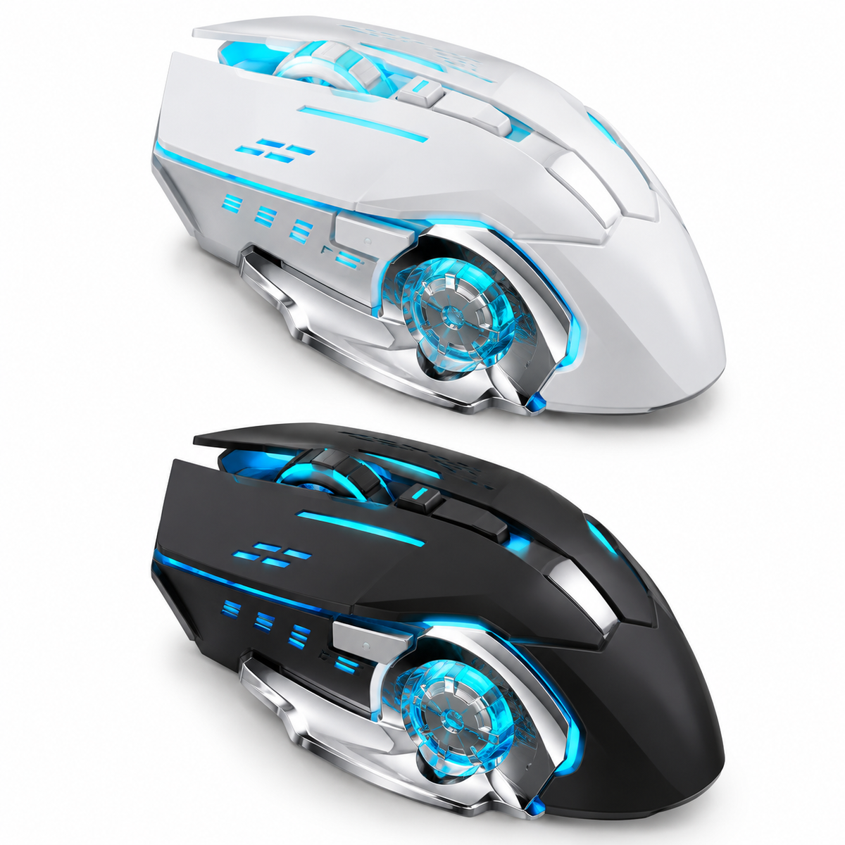 Souris sans fil au design futuriste — blanche ou noire