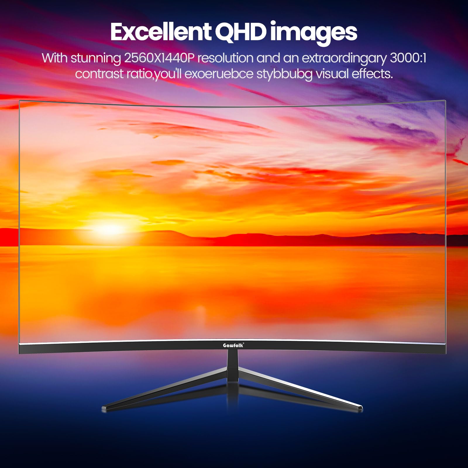 Gawfolk Curved Monitor 32 Pouces 75Hz, 1500R Gaming PC Screen QHD (2560 x 1440p) - Ecran ordinateur | DR CLICK Informatique