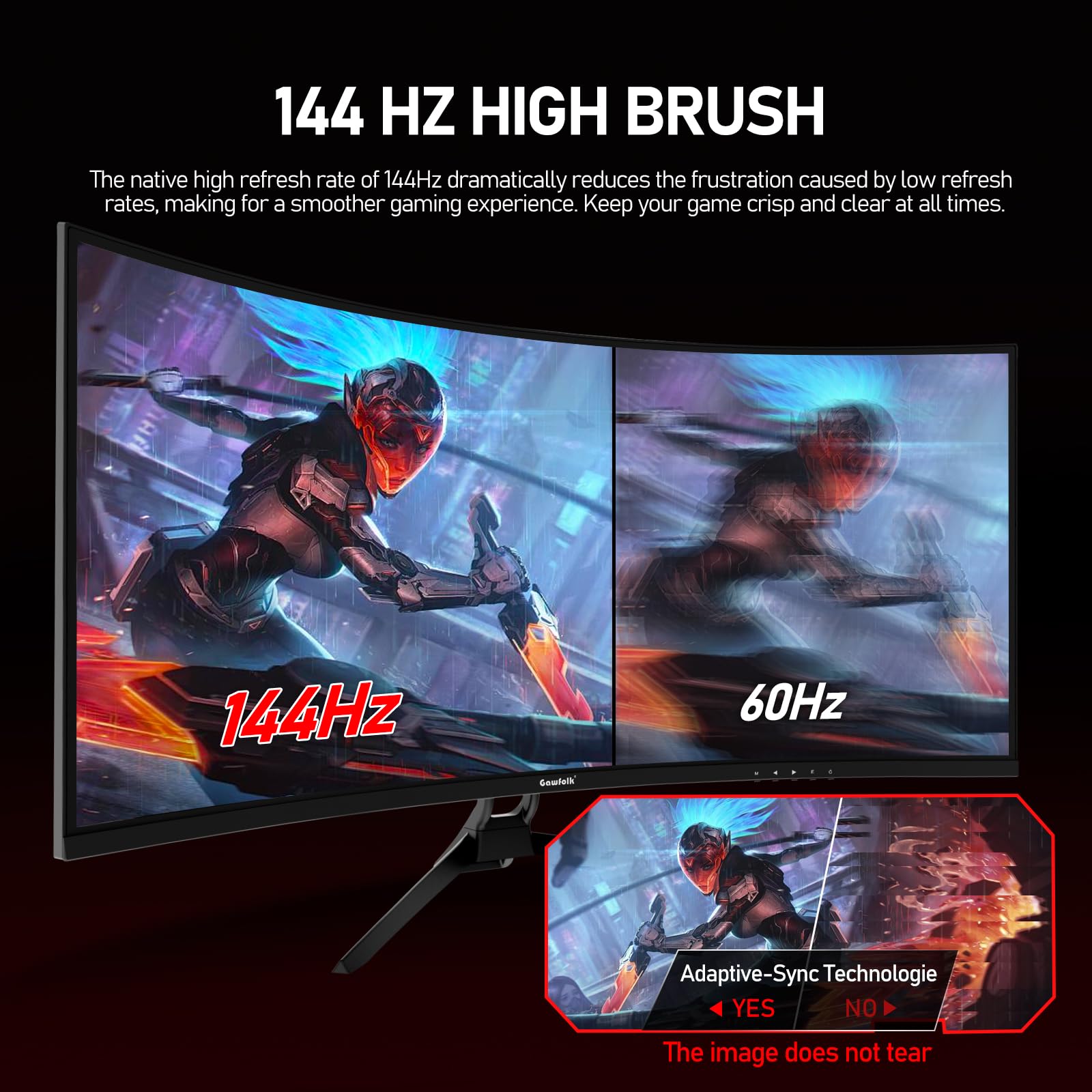 Gawfolk Curved Monitor 32 Pouces 75Hz, 1500R Gaming PC Screen QHD (2560 x 1440p) - Ecran ordinateur | DR CLICK Informatique