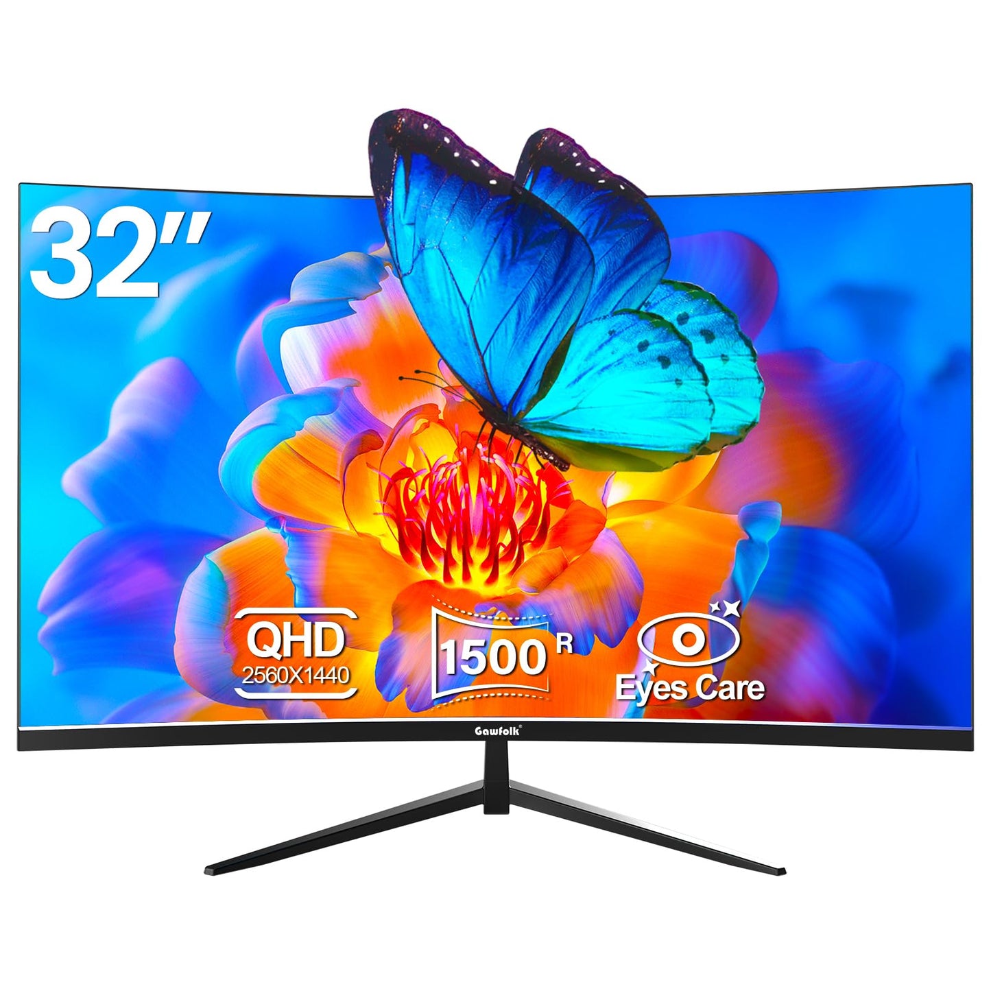 Gawfolk Curved Monitor 32 Pouces 75Hz, 1500R Gaming PC Screen QHD (2560 x 1440p) - Ecran ordinateur | DR CLICK Informatique