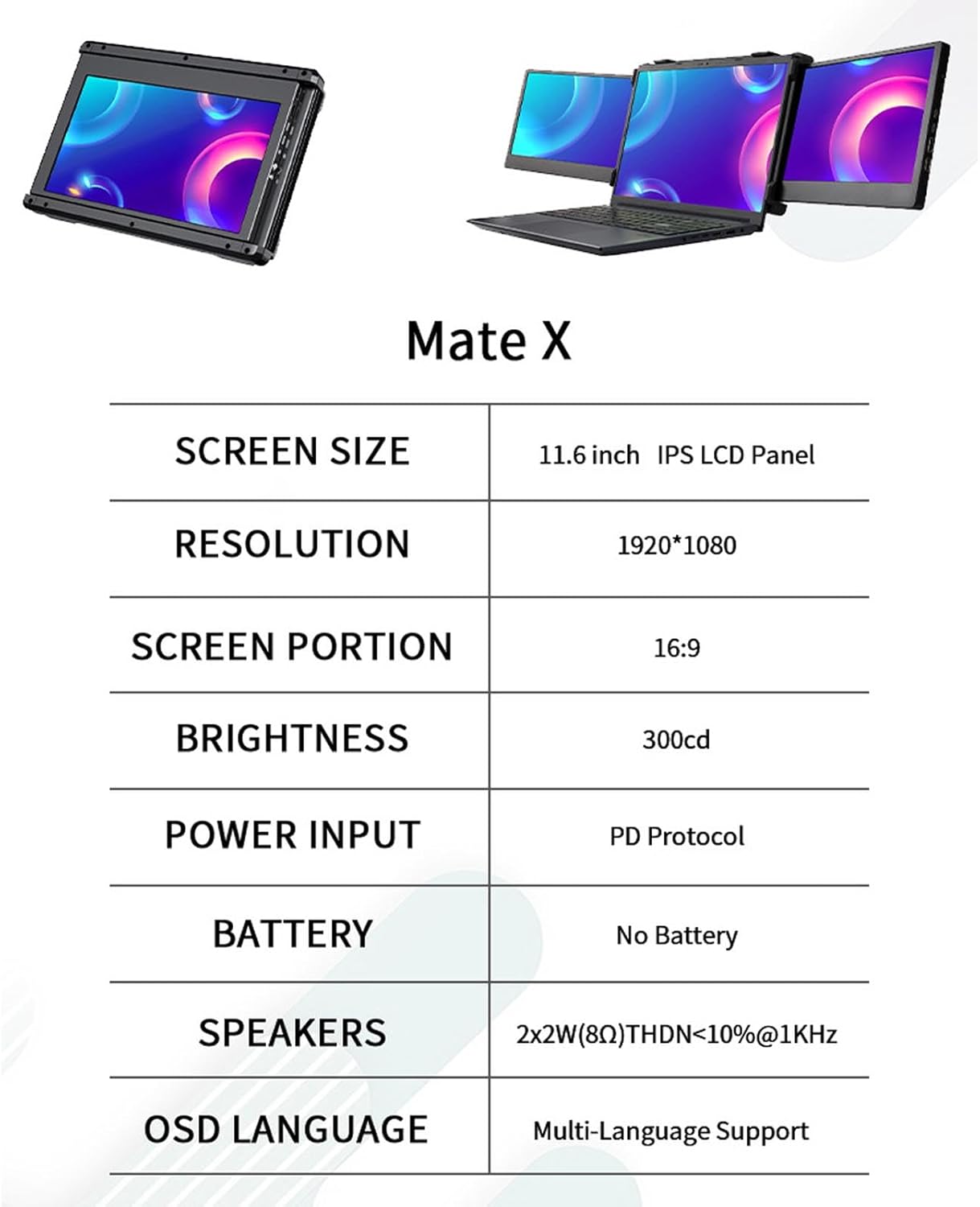 GTMEDIA Extension D'écran D'ordinateur Portable 11,6" (Neuf) - Ecran ordinateur | DR CLICK Informatique