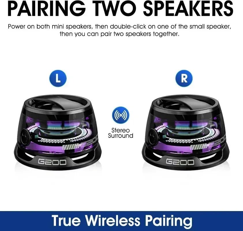 Haut - parleur Bluetooth Portable G200 RGB, éclairage magnétique BT5.3, Mini boîte de son, lecture de 7 heures, support pour téléphone - | DR CLICK Informatique