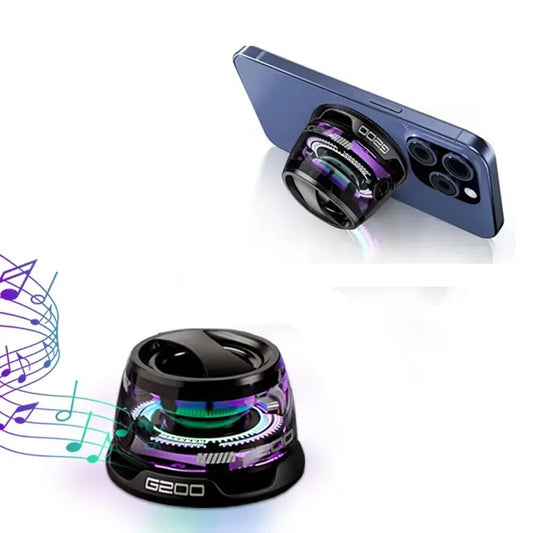 Haut - parleur Bluetooth Portable G200 RGB, éclairage magnétique BT5.3, Mini boîte de son, lecture de 7 heures, support pour téléphone - | DR CLICK Informatique