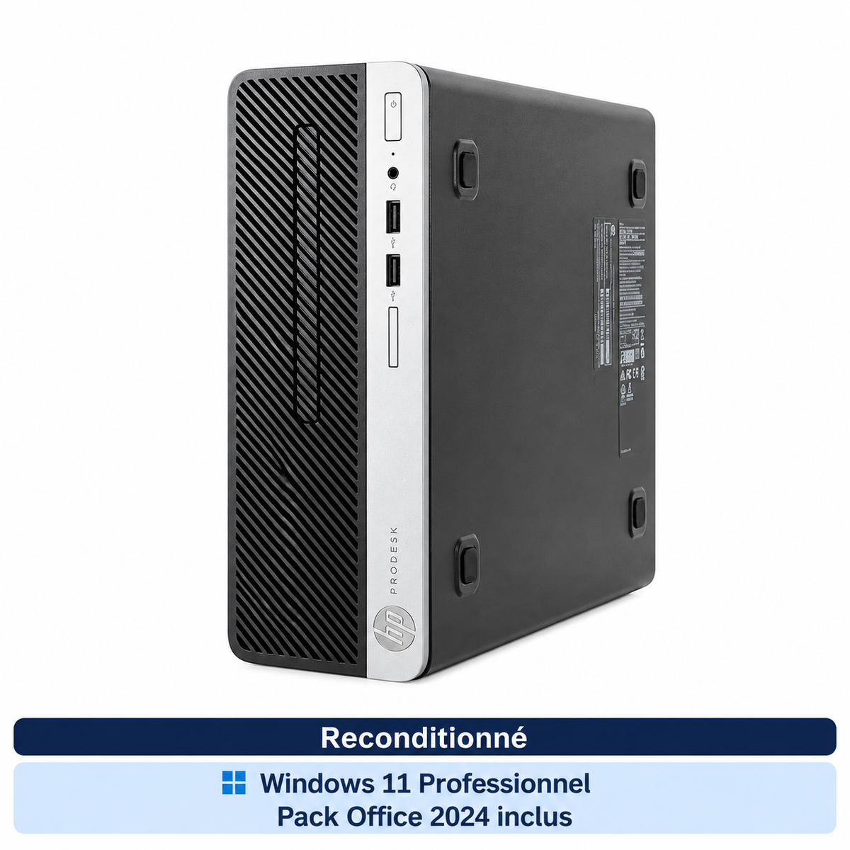 HP ProDesk 400 G4 SFF reconditionné — vue 1 — Windows 11 Professionnel et Pack Office 2024