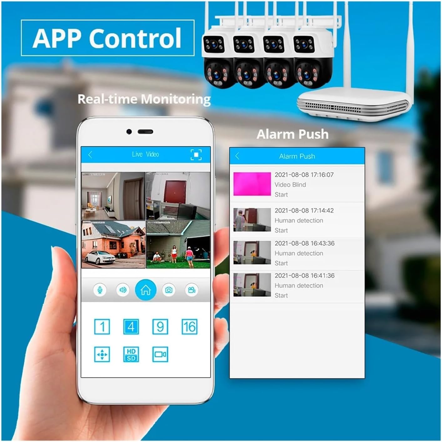 Kit Caméra de Surveillance WiFi PTZ 6MP – Double Objectif, NVR 8 Canaux, H.265 - Caméra IP | DR CLICK Informatique