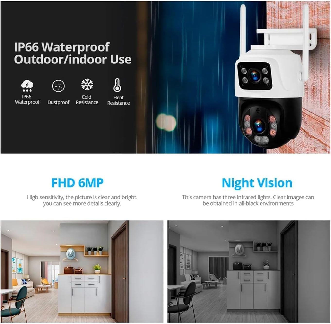 Kit Caméra de Surveillance WiFi PTZ 6MP – Double Objectif, NVR 8 Canaux, H.265 - Caméra IP | DR CLICK Informatique