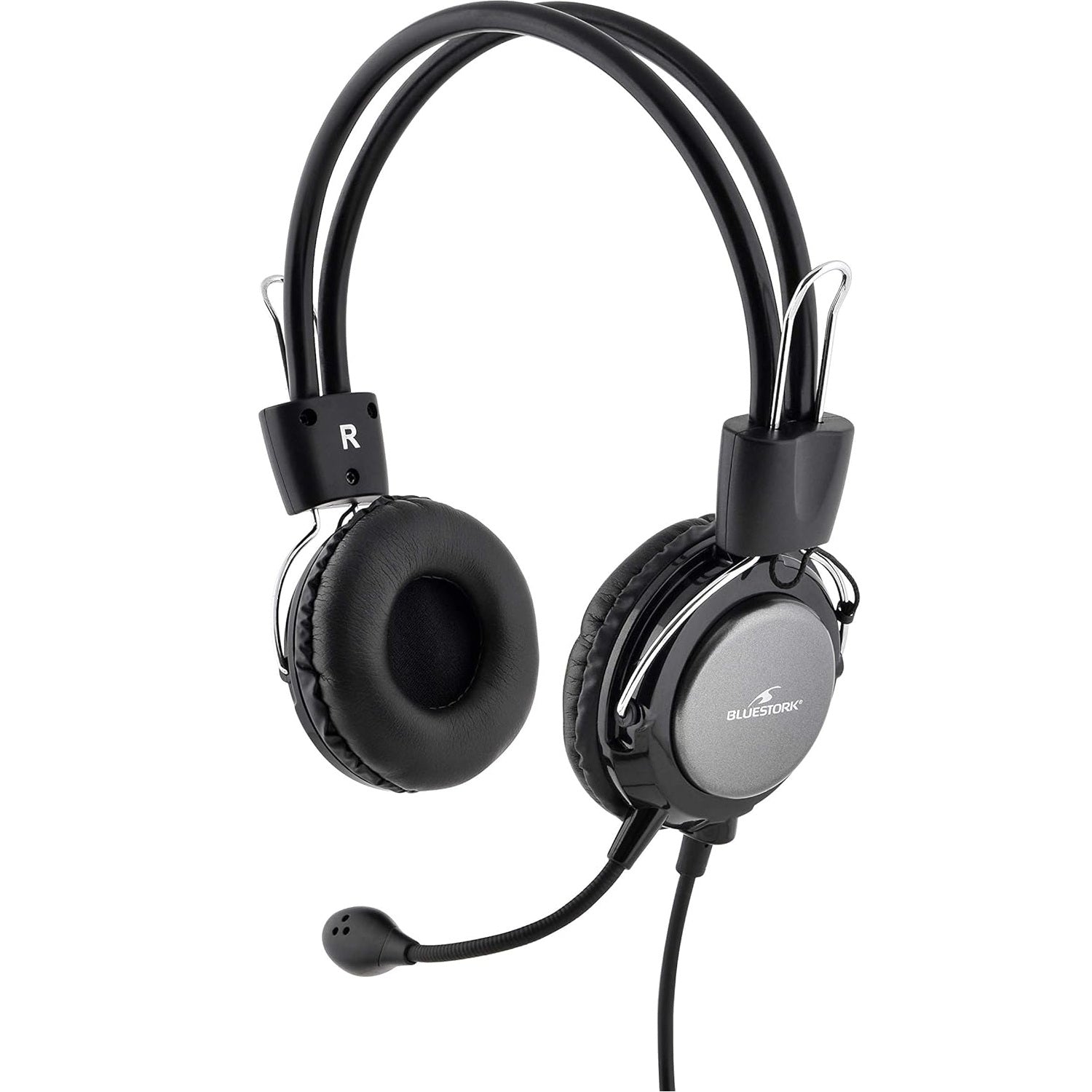 Casque Bluestork MC201 gris avec microphone flexible