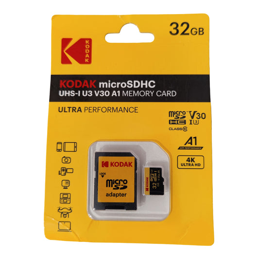 Carte microSD Kodak Ultra Performance 32 Go avec adaptateur SD