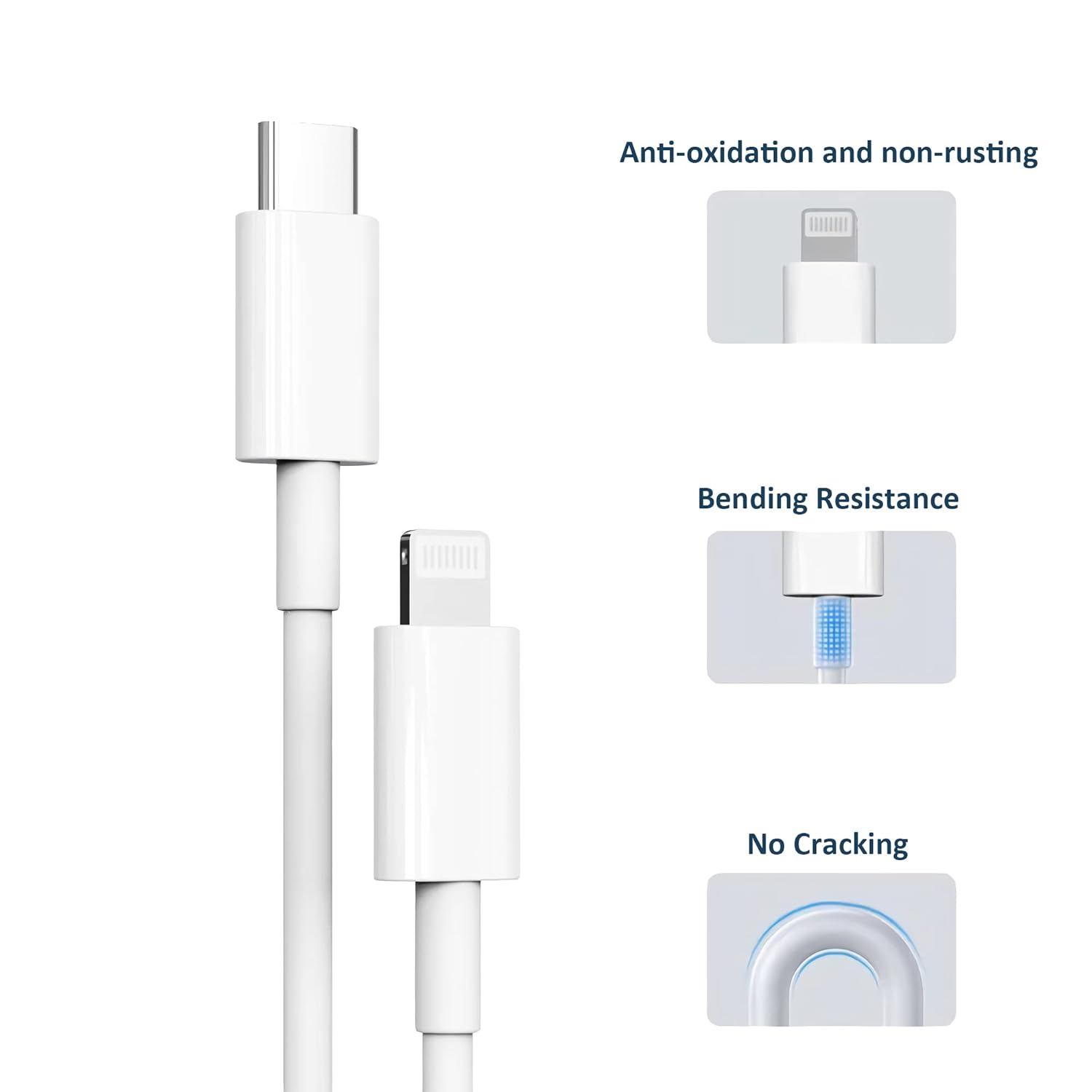 MilnoTech Câble USB C 1M - Charge Rapide [Certifié MFi] pour iPhone et iPad - Câbles & accessoires | DR CLICK Informatique