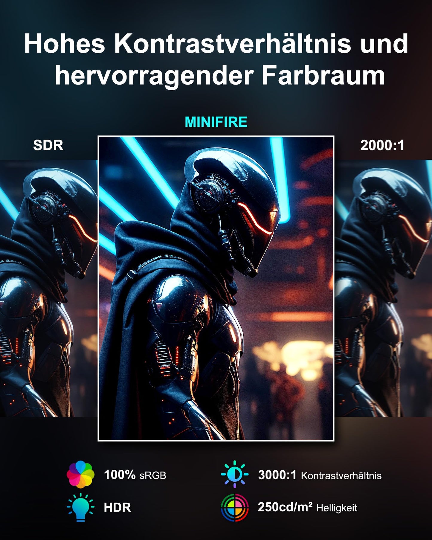 Minifire Moniteur PC 24 Pouces 100Hz, IPS, Ecran PC FHD 1080P, Haut - parleurs intégrés - Ecran ordinateur | DR CLICK Informatique