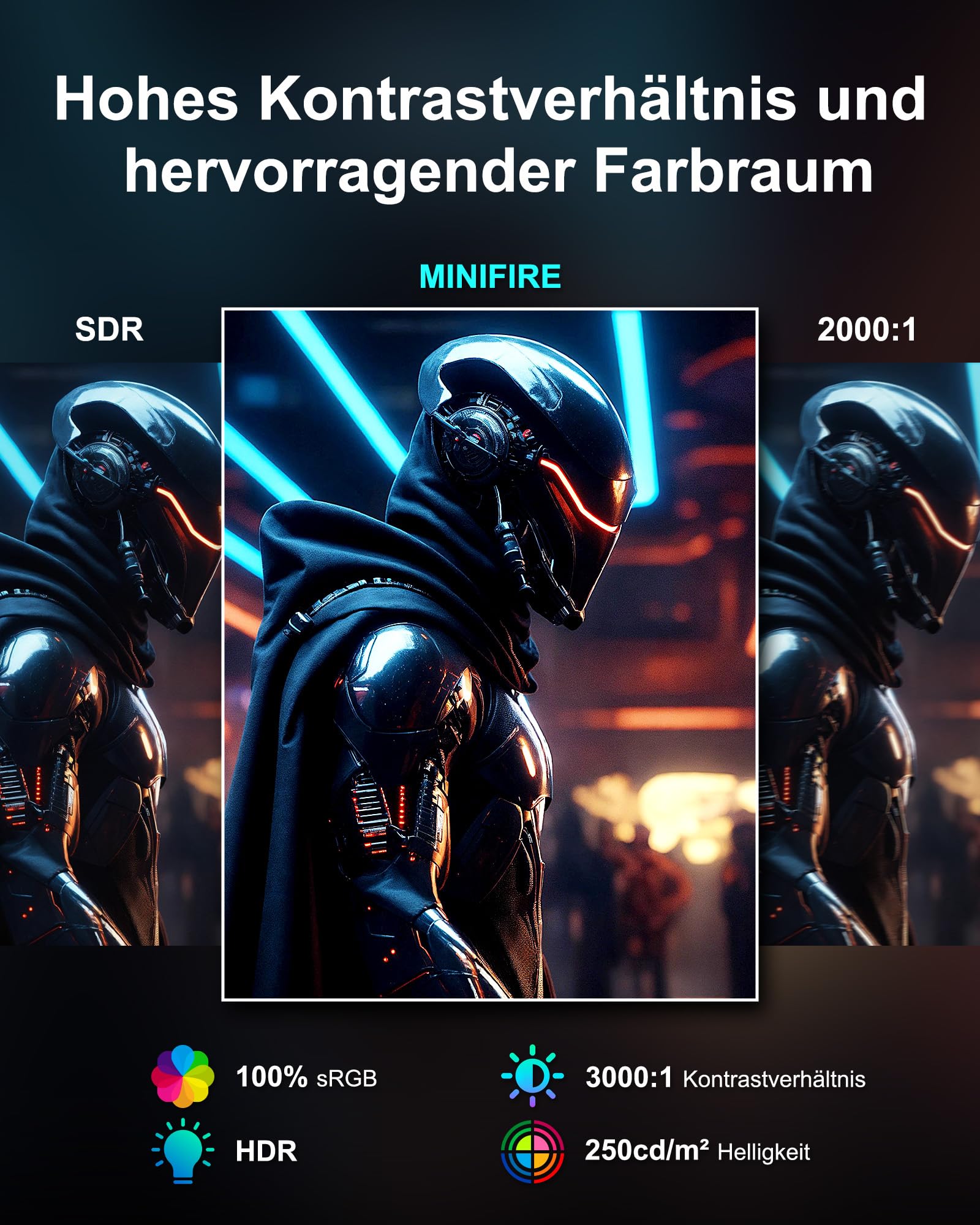 Minifire Moniteur PC 24 Pouces 100Hz, IPS, Ecran PC FHD 1080P, Haut - parleurs intégrés - Ecran ordinateur | DR CLICK Informatique