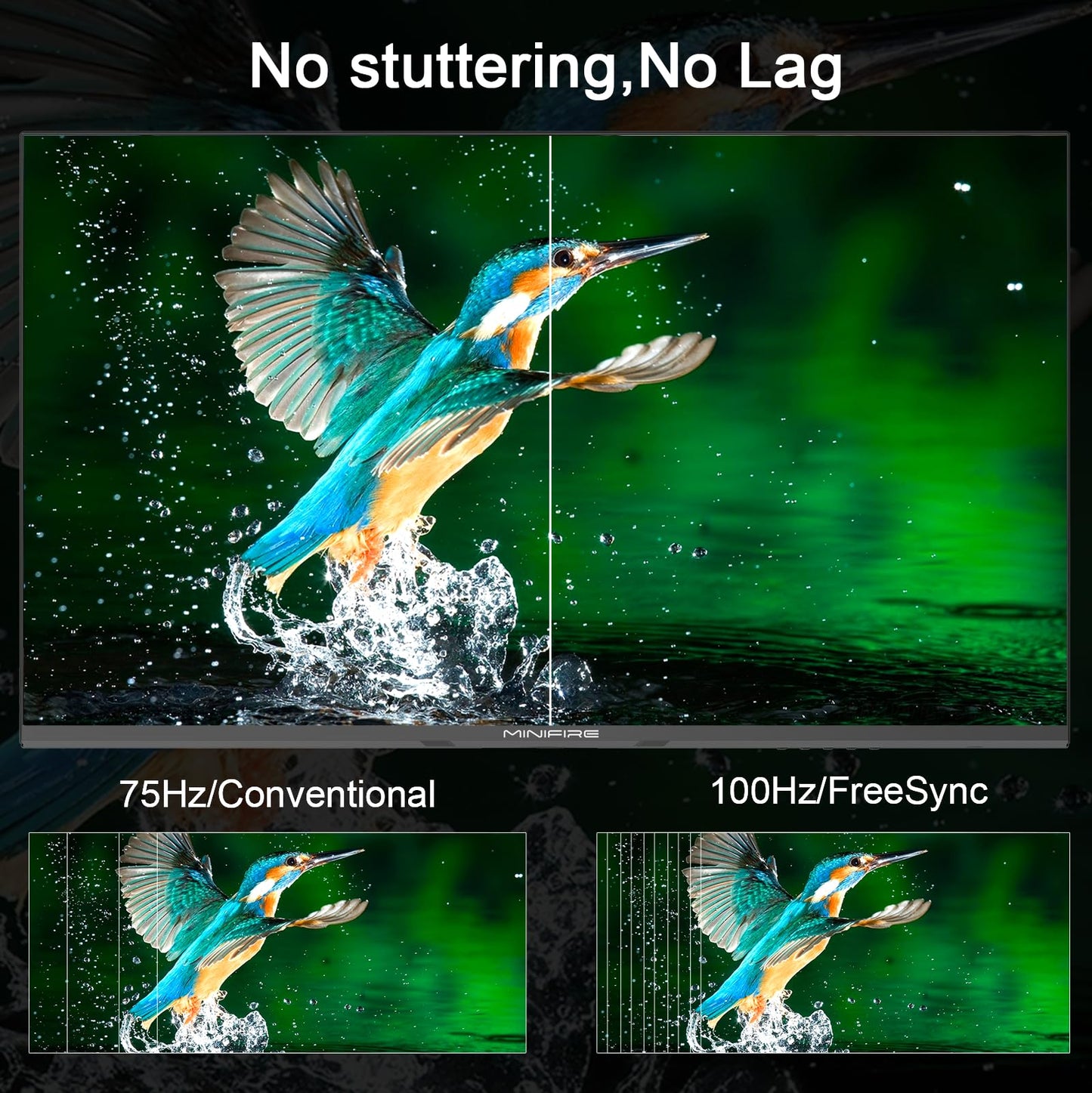 Minifire Moniteur PC 24 Pouces 100Hz, IPS, Ecran PC FHD 1080P, Haut - parleurs intégrés - Ecran ordinateur | DR CLICK Informatique