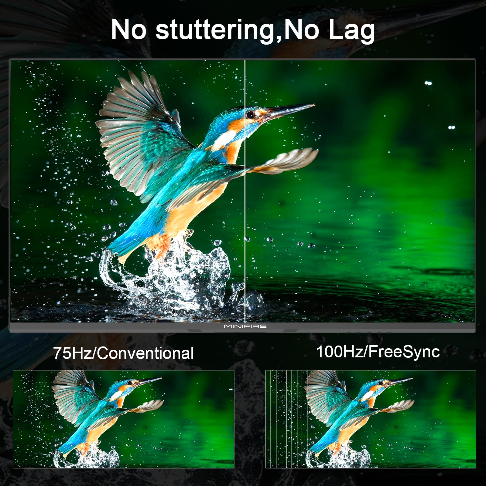 Minifire Moniteur PC 24 Pouces 100Hz, IPS, Ecran PC FHD 1080P, Haut - parleurs intégrés - Ecran ordinateur | DR CLICK Informatique