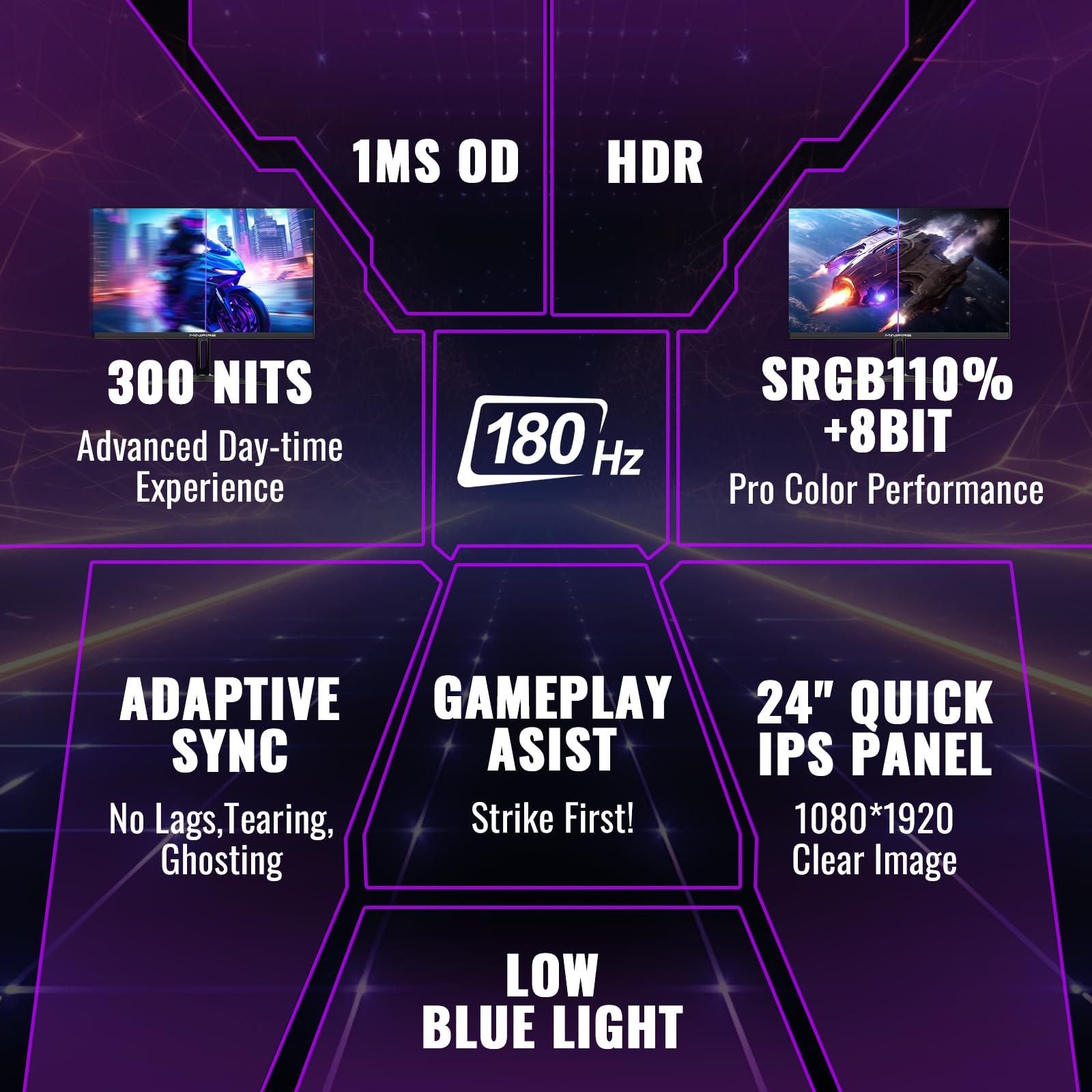 Minifire Moniteur PC 24 Pouces 100Hz, IPS, Ecran PC FHD 1080P, Haut - parleurs intégrés - Ecran ordinateur | DR CLICK Informatique