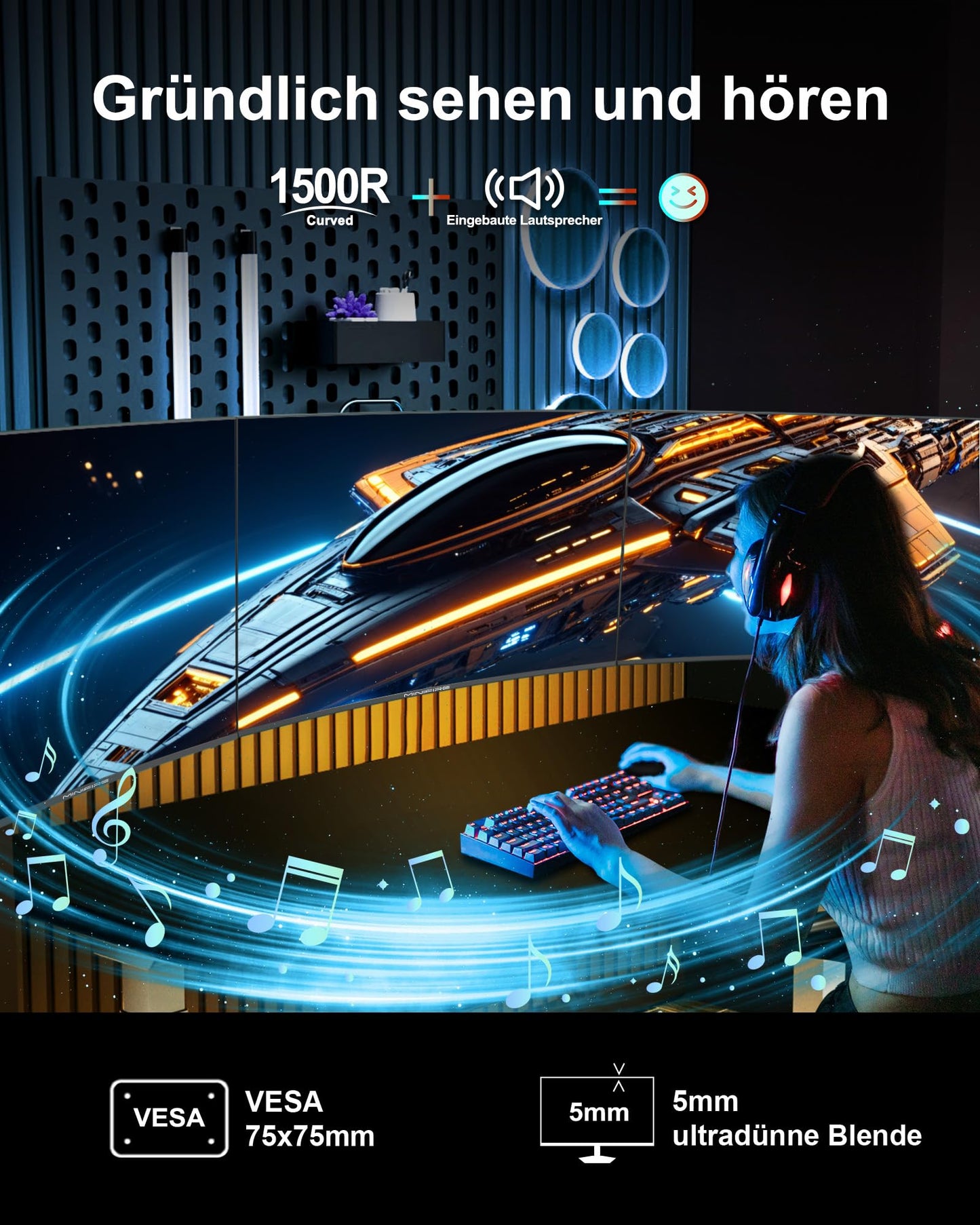 Minifire Moniteur PC 24 Pouces 100Hz, IPS, Ecran PC FHD 1080P, Haut - parleurs intégrés - Ecran ordinateur | DR CLICK Informatique