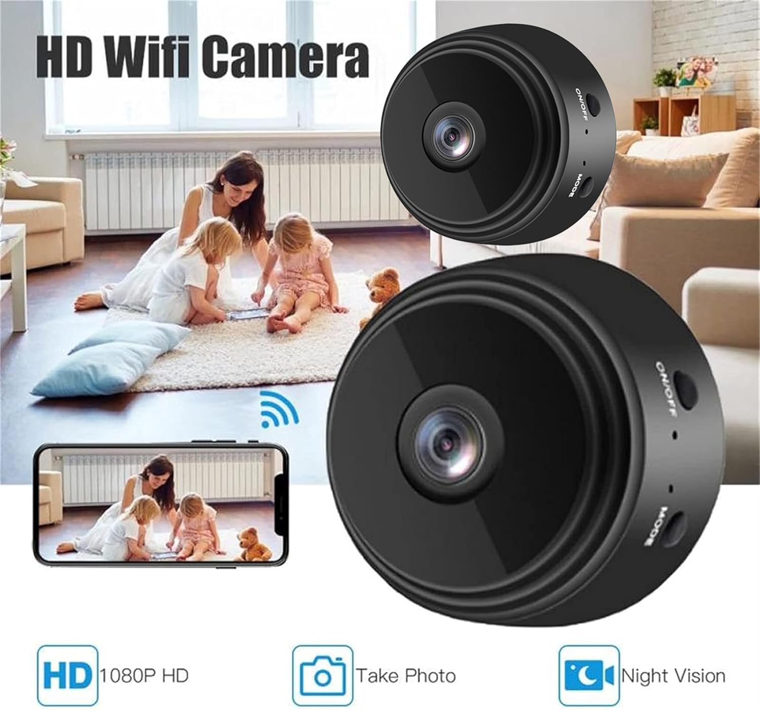 Minluk Magnetic Mini Security Camera, Mini 1080p HD Wireless - Webcam | DR CLICK Informatique