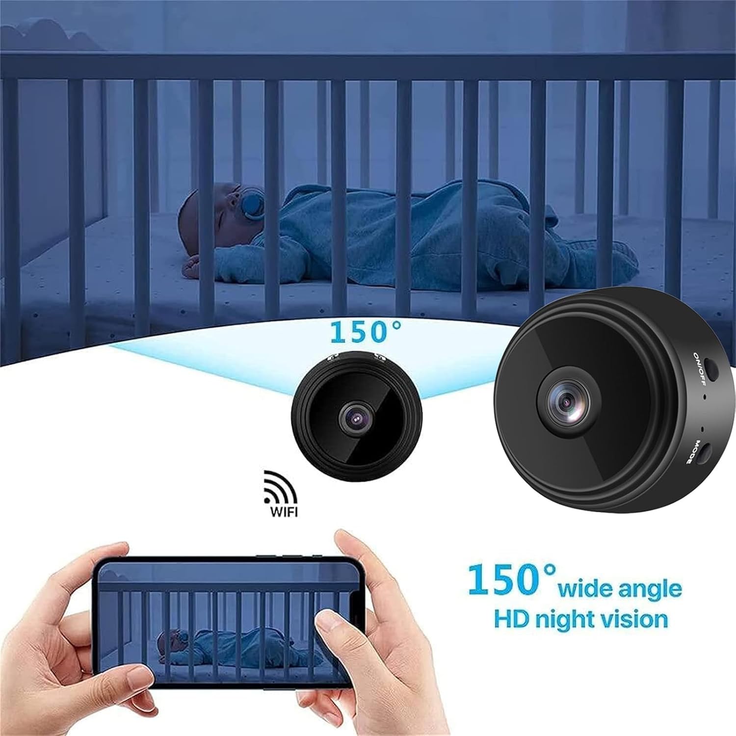 Minluk Magnetic Mini Security Camera, Mini 1080p HD Wireless - Webcam | DR CLICK Informatique