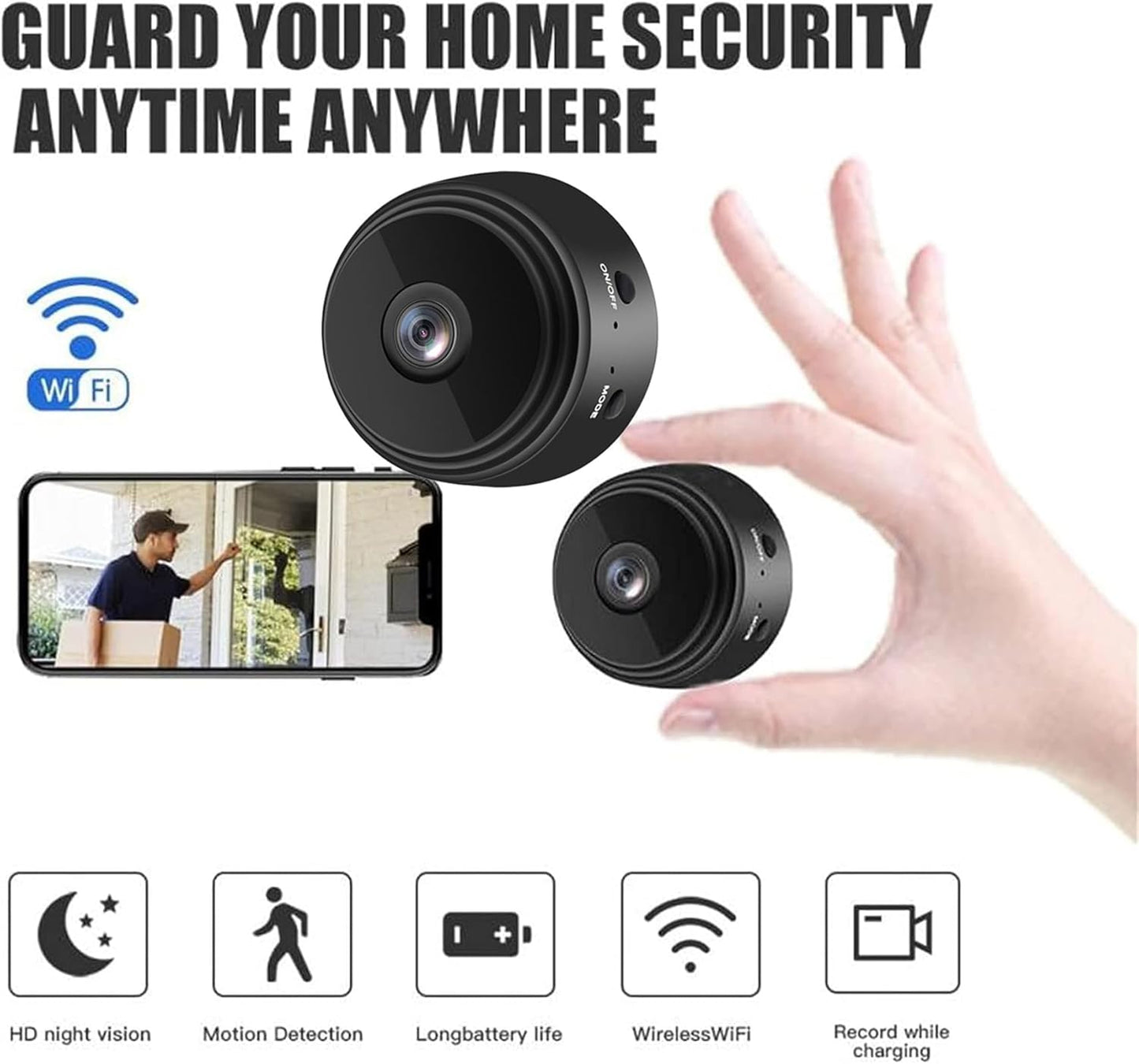 Minluk Magnetic Mini Security Camera, Mini 1080p HD Wireless - Webcam | DR CLICK Informatique