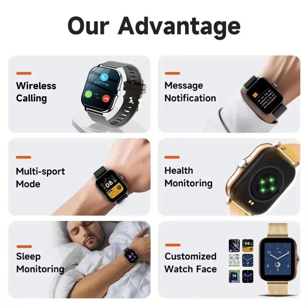 Montre connectée KESHUYOU 1,44" – Appels Bluetooth & Suivi santé - Smartwatch – Montres connectées | DR CLICK Informatique