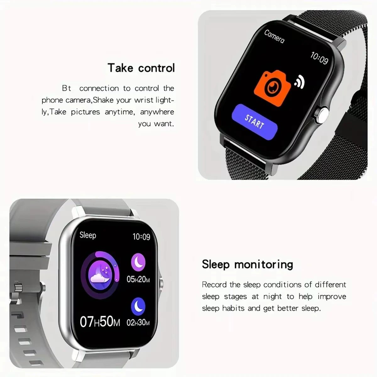 Montre connectée KESHUYOU 1,44" – Appels Bluetooth & Suivi santé - Smartwatch – Montres connectées | DR CLICK Informatique
