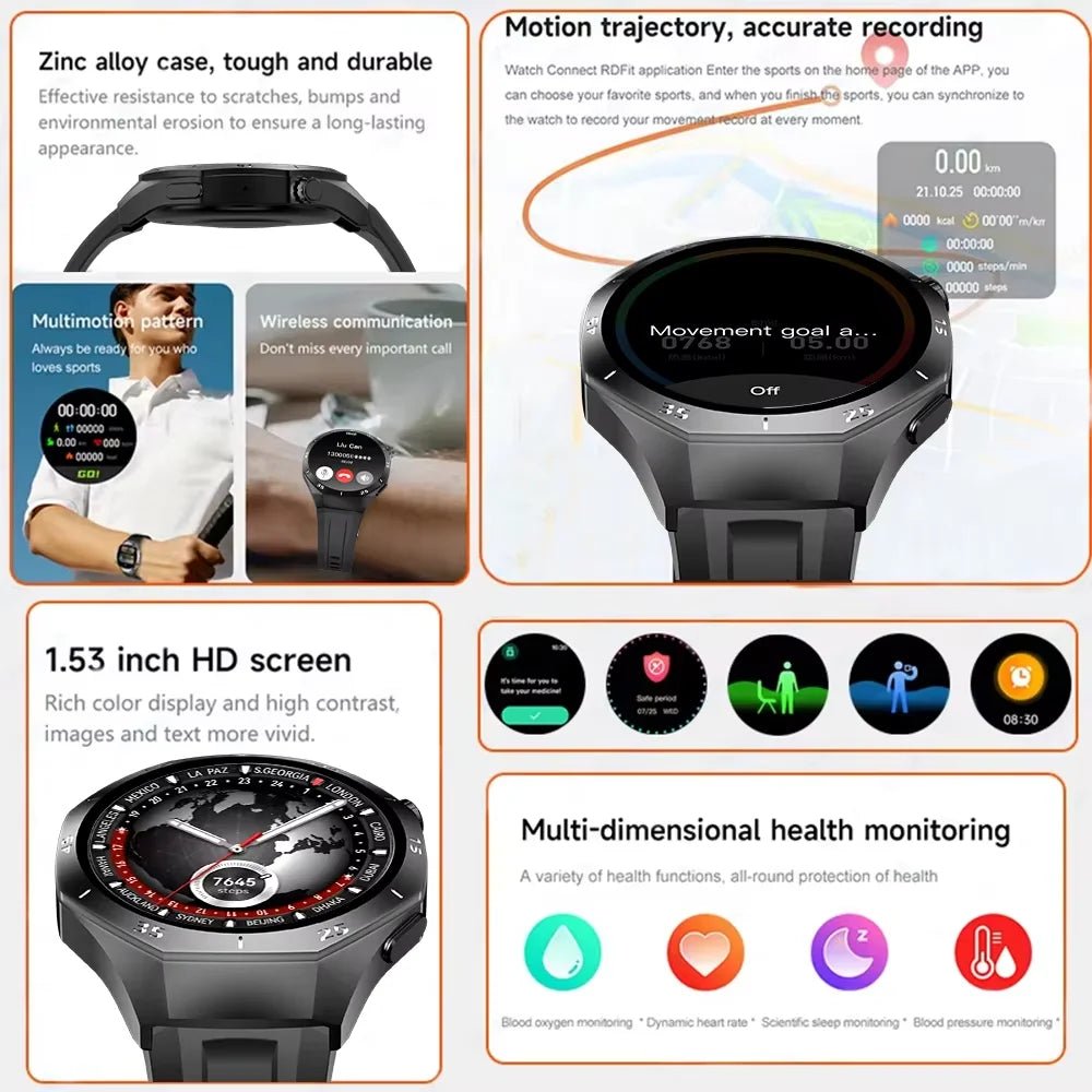 Montre connectée LAXASFIT GT5 Pro – AMOLED 1,53" GPS & Santé - Smartwatch – Montres connectées | DR CLICK Informatique