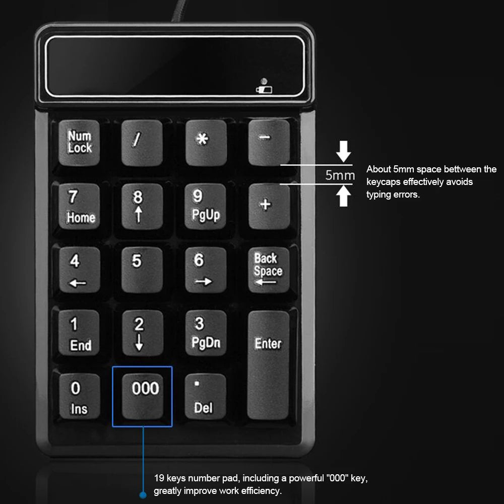 Pavé Numérique USB Filaire 19 Touches – Clavier Numérique Sensation Mécanique (Neuf) - Clavier & souris | DR CLICK Informatique