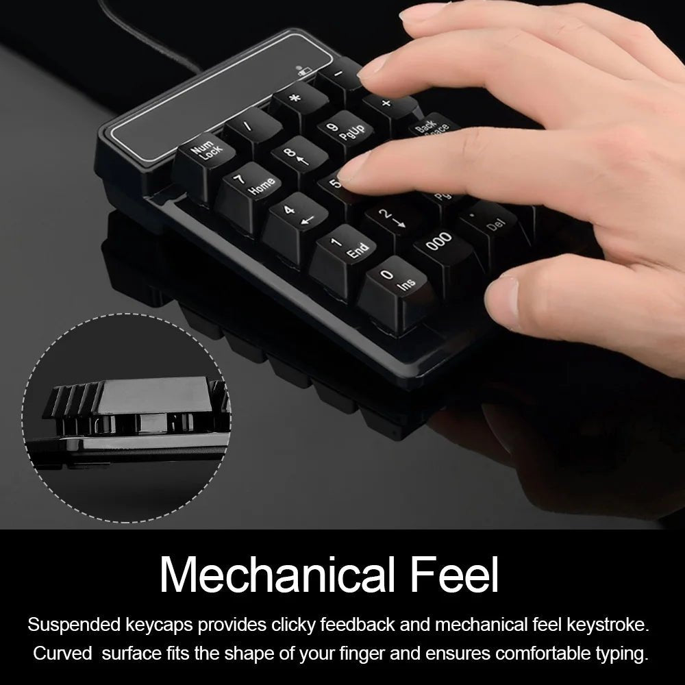 Pavé Numérique USB Filaire 19 Touches – Clavier Numérique Sensation Mécanique (Neuf) - Clavier & souris | DR CLICK Informatique