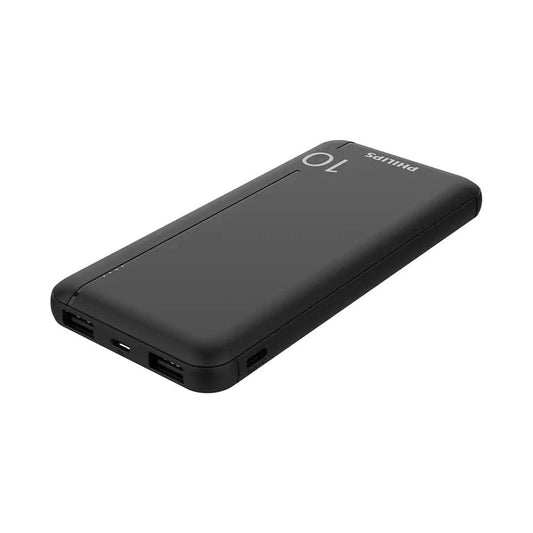 PHILIPS Powerbank de 10 000 mAh avec Ports d'entrée USB A et USB - C Doubles, Noir - Câbles & accessoires | DR CLICK Informatique