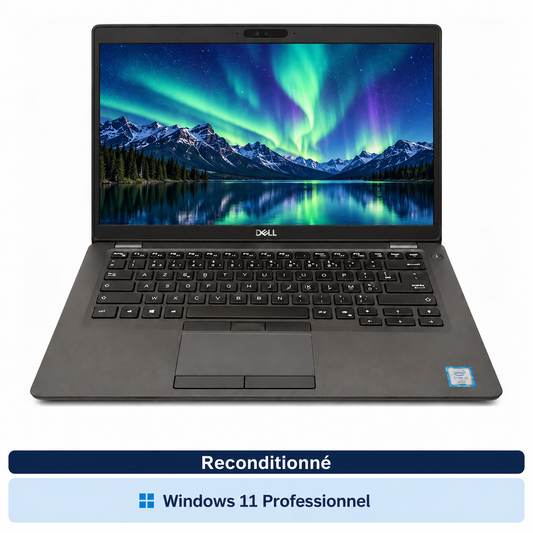 Dell Latitude 5400 – i5-8265U, 8Go RAM, SSD 256Go (Reconditionné) — vue de face, nouveau fond d’écran