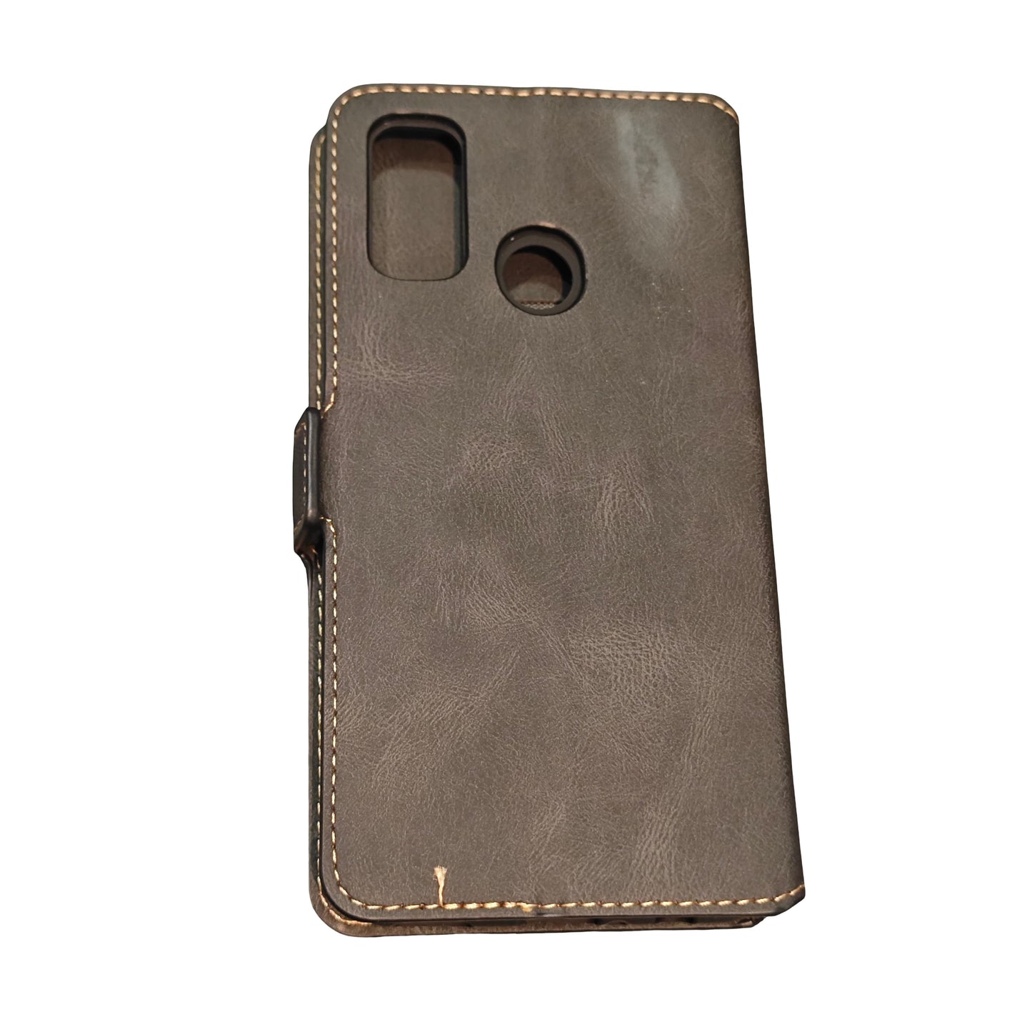 Étui Portefeuille Marron Huawei P Smart 2020 – Coque Rabattable Effet Cuir