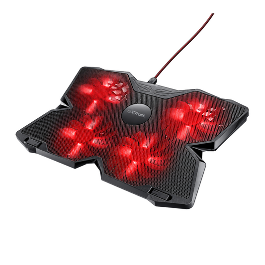 Trust GXT 278 Yozu — Support de refroidissement, 4 ventilateurs rouges — vue principale sur fond blanc