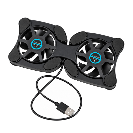 Support ventilé USB compact — 2 ventilateurs — vue principale sur fond blanc